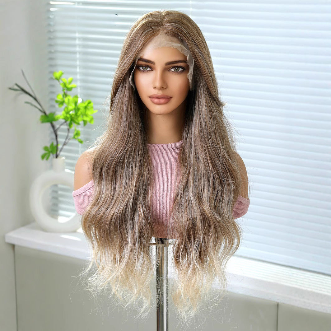 Olivia | Ombré Grey Long Wavy 13*6 HD Lace Frontal Wig (Hand-Tied)