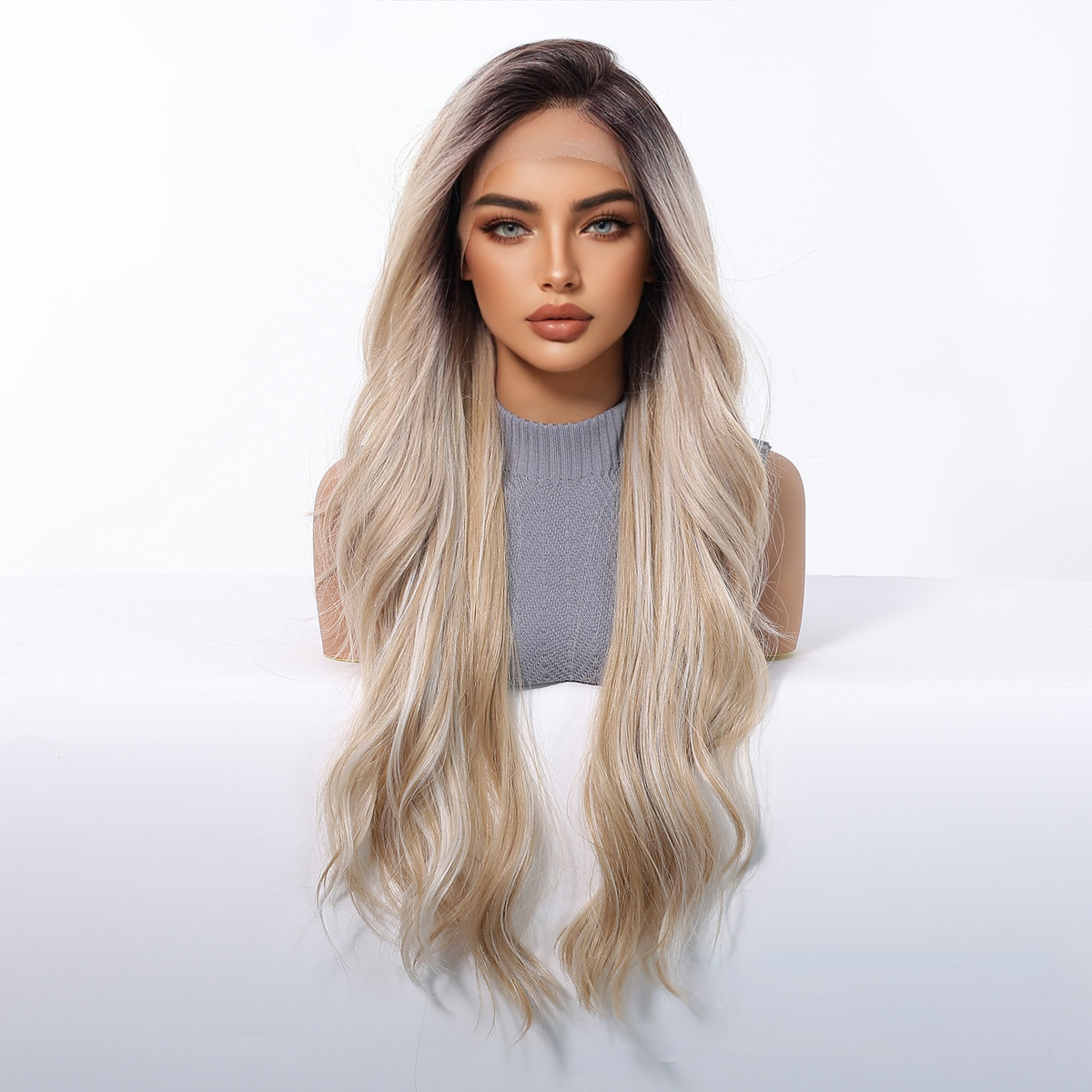 Audrey | Blonde Long Wavy 13*6 HD Lace Front Wig (Hand-Tied)