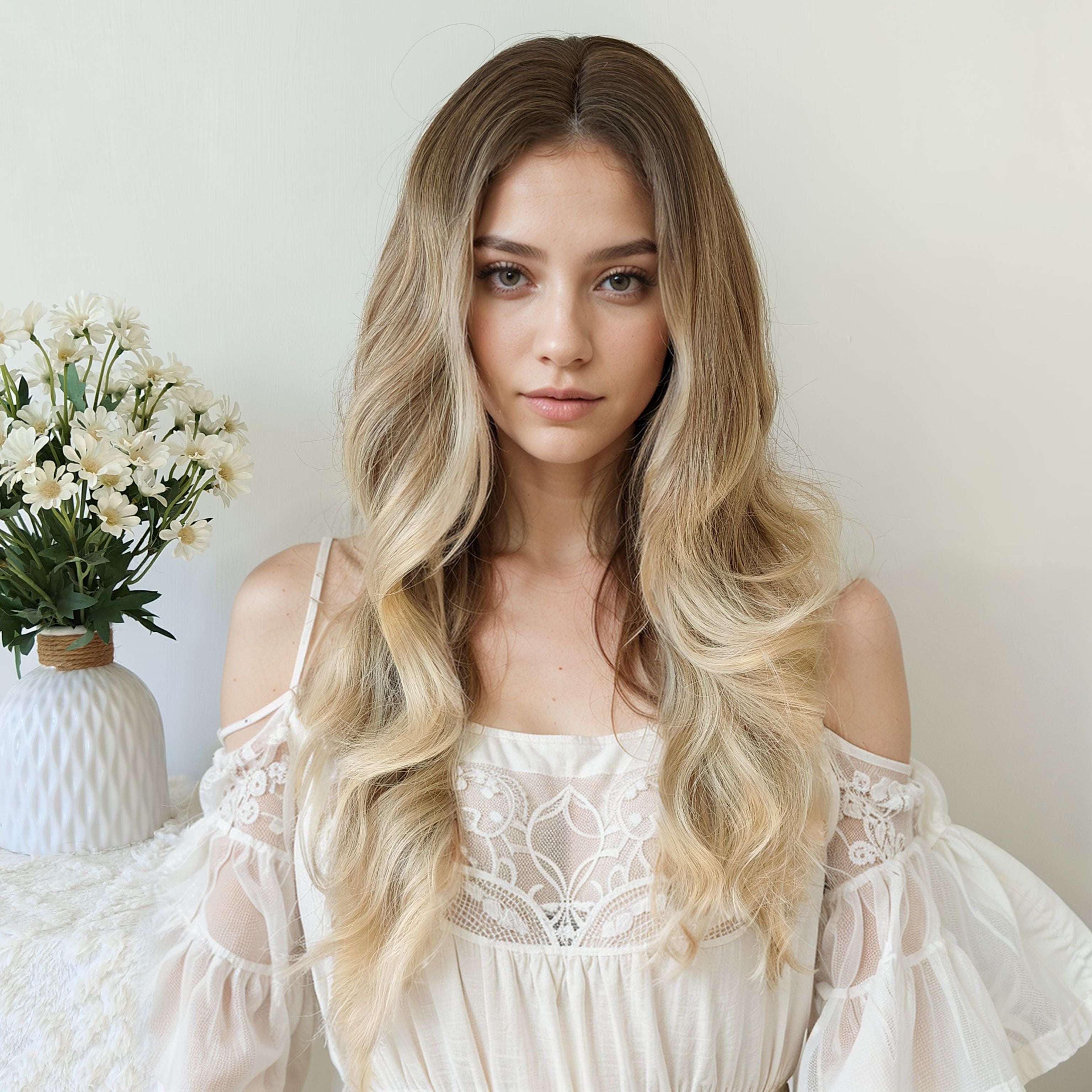 Lily Blonde Long Wavy Wig without Bangs