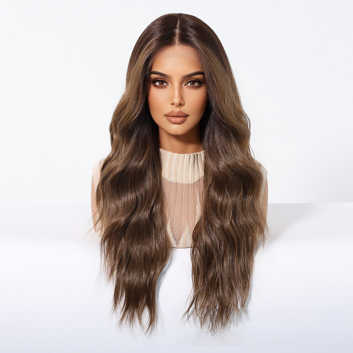 Leah | Brown Long Wavy 13*6 HD Lace Front Wig (Hand-Tied)