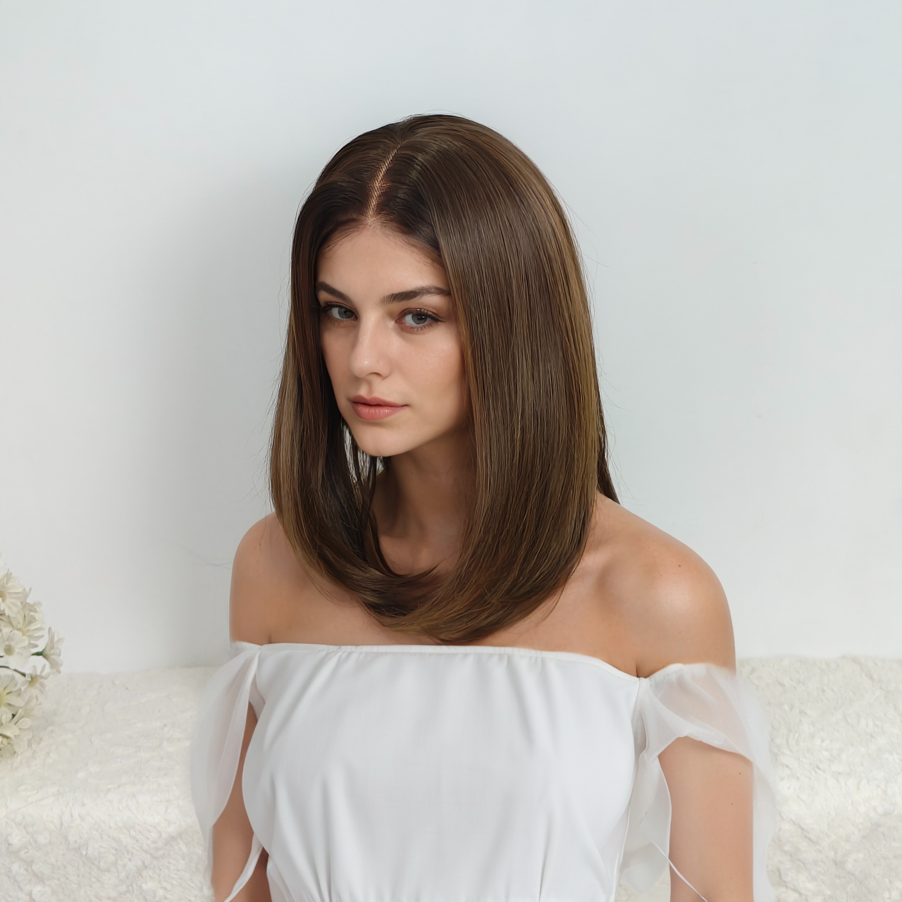 Millie 18” Loose Wave HD Lace Front Wig - Brown, Hand-Tied Monofilament Top