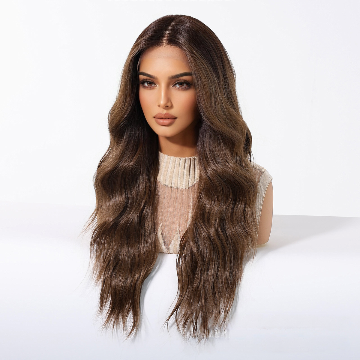 Leah | Brown Long Wavy 13*6 HD Lace Front Wig (Hand-Tied)