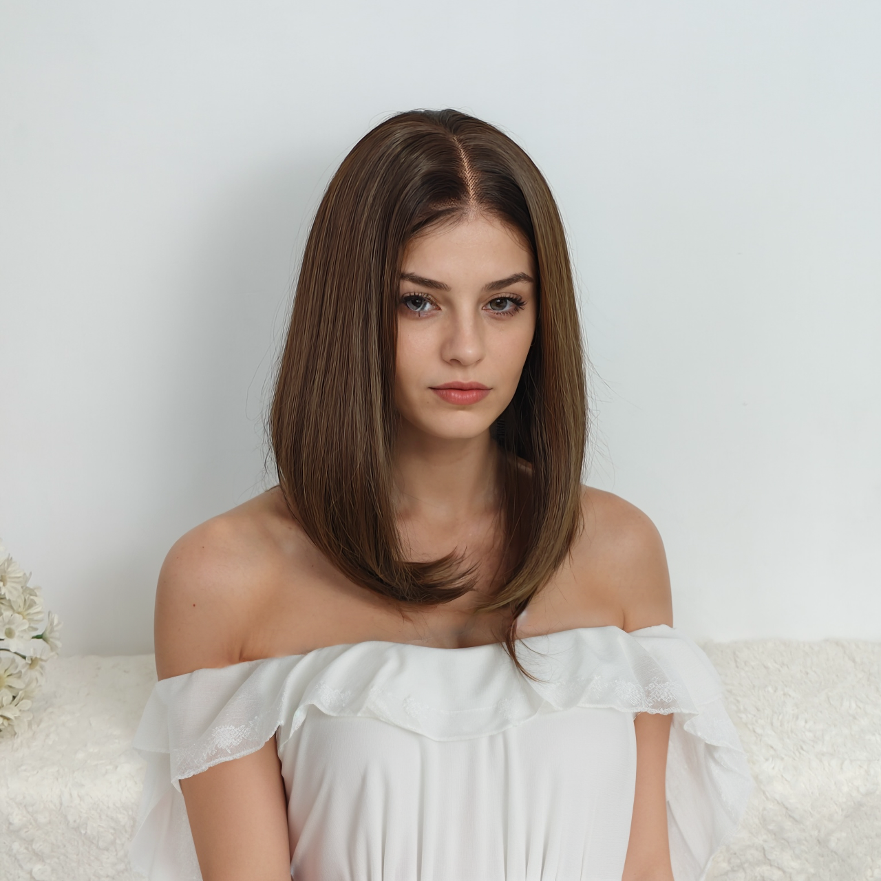 Millie 18” Loose Wave HD Lace Front Wig - Brown, Hand-Tied Monofilament Top