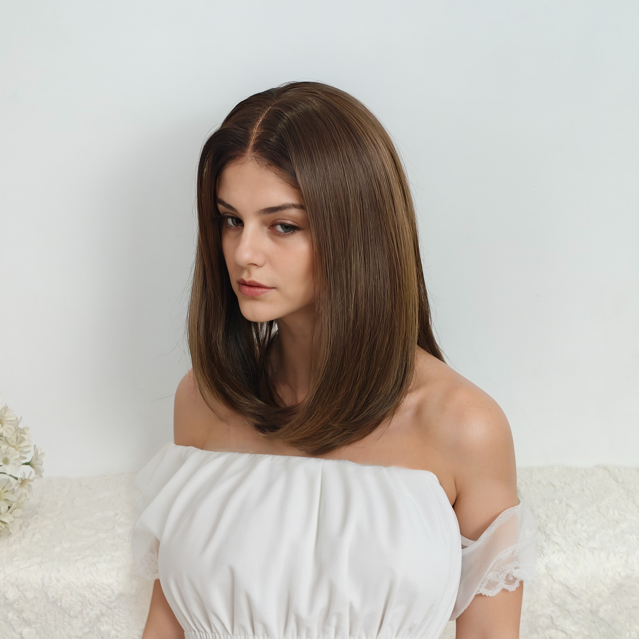 Millie 18” Loose Wave HD Lace Front Wig - Brown, Hand-Tied Monofilament Top