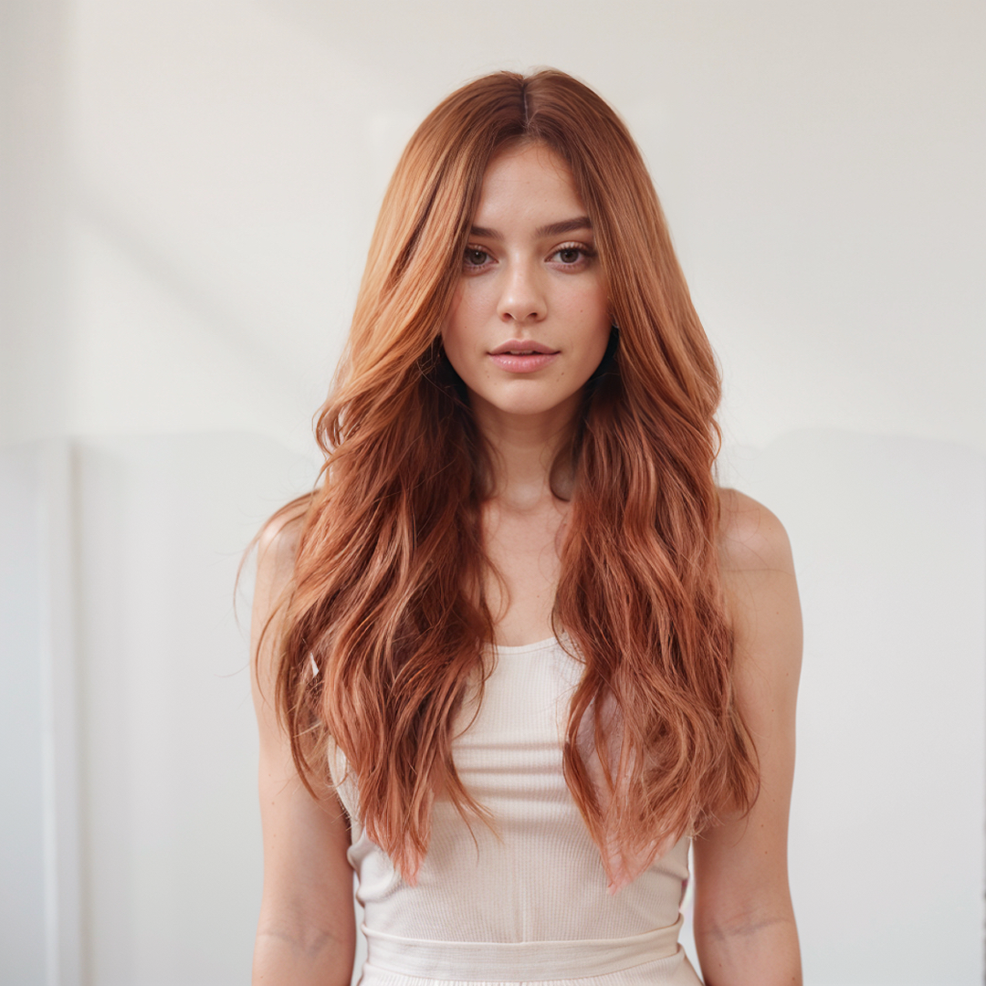 Delilah Red Brown Long Wavy Wig