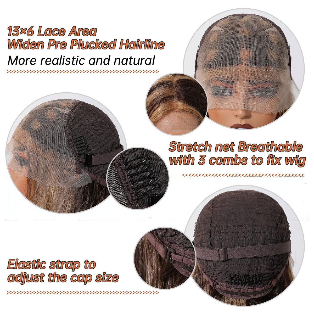 Maisie | Ombré Brown Long Wavy Front Lace Wig (Hand-Tied)