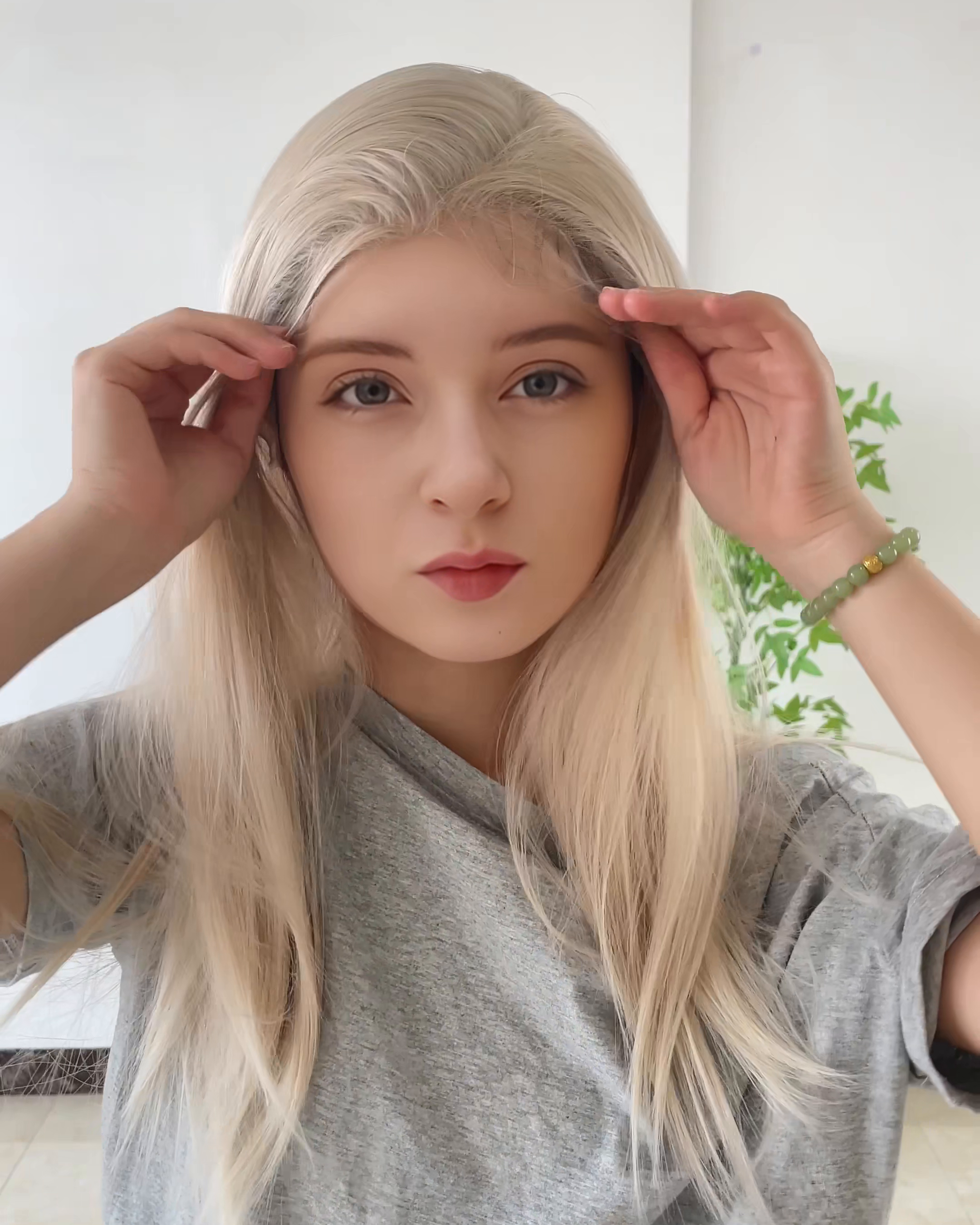 White Blonde Straight Lace Front Wig