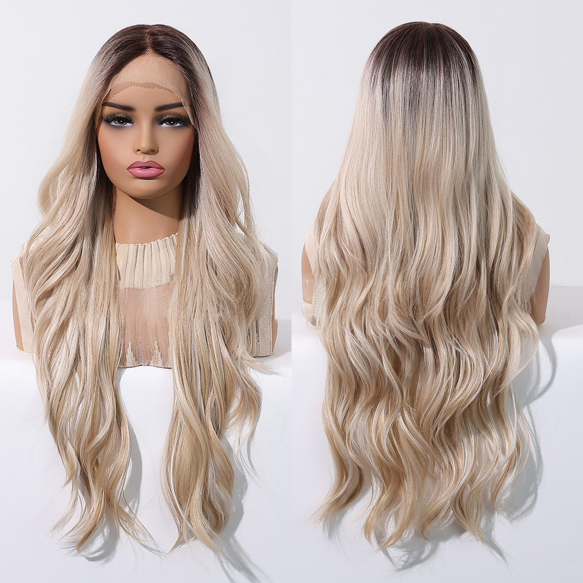 Rosie | Ombré Blonde Long 13*6 HD Lace Frontal Wig (Hand-Tied)