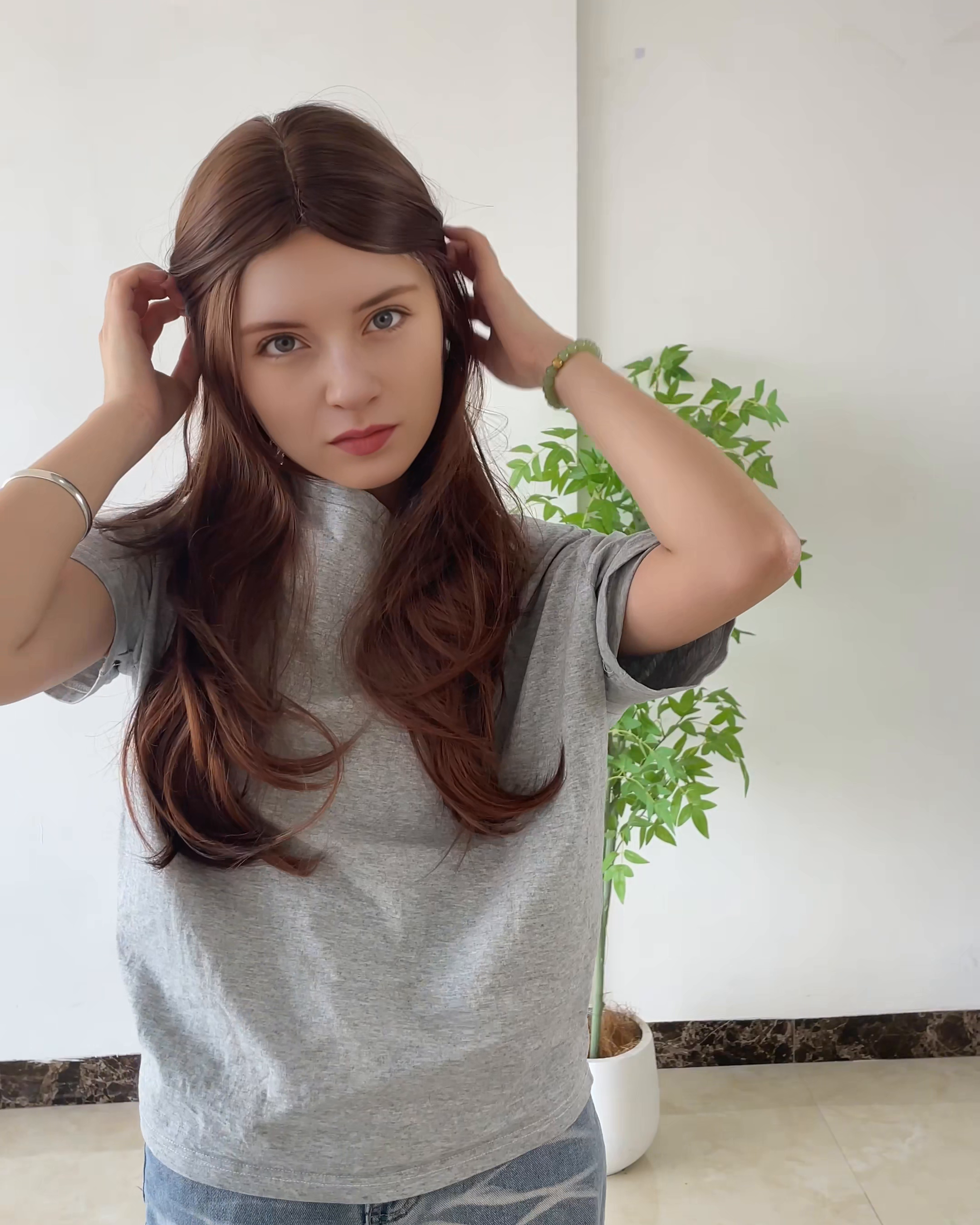 Brown Long Wavy Wig