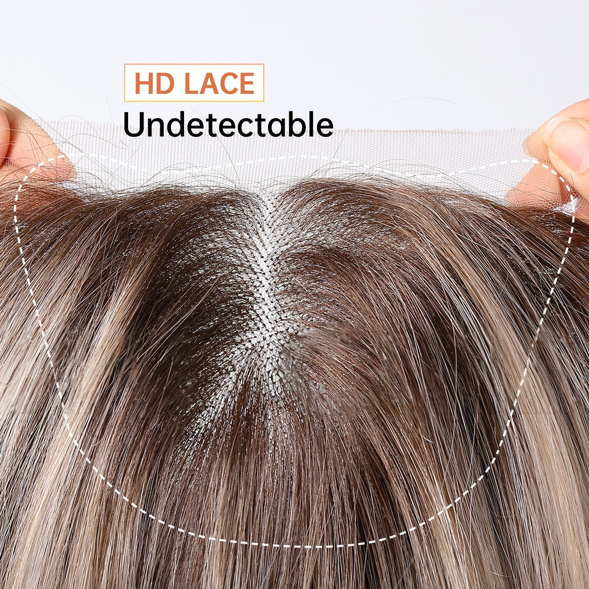 Lucy 12” Straight HD Lace Front Wig - Ombre White Blonde, Pre-Plucked Hairline