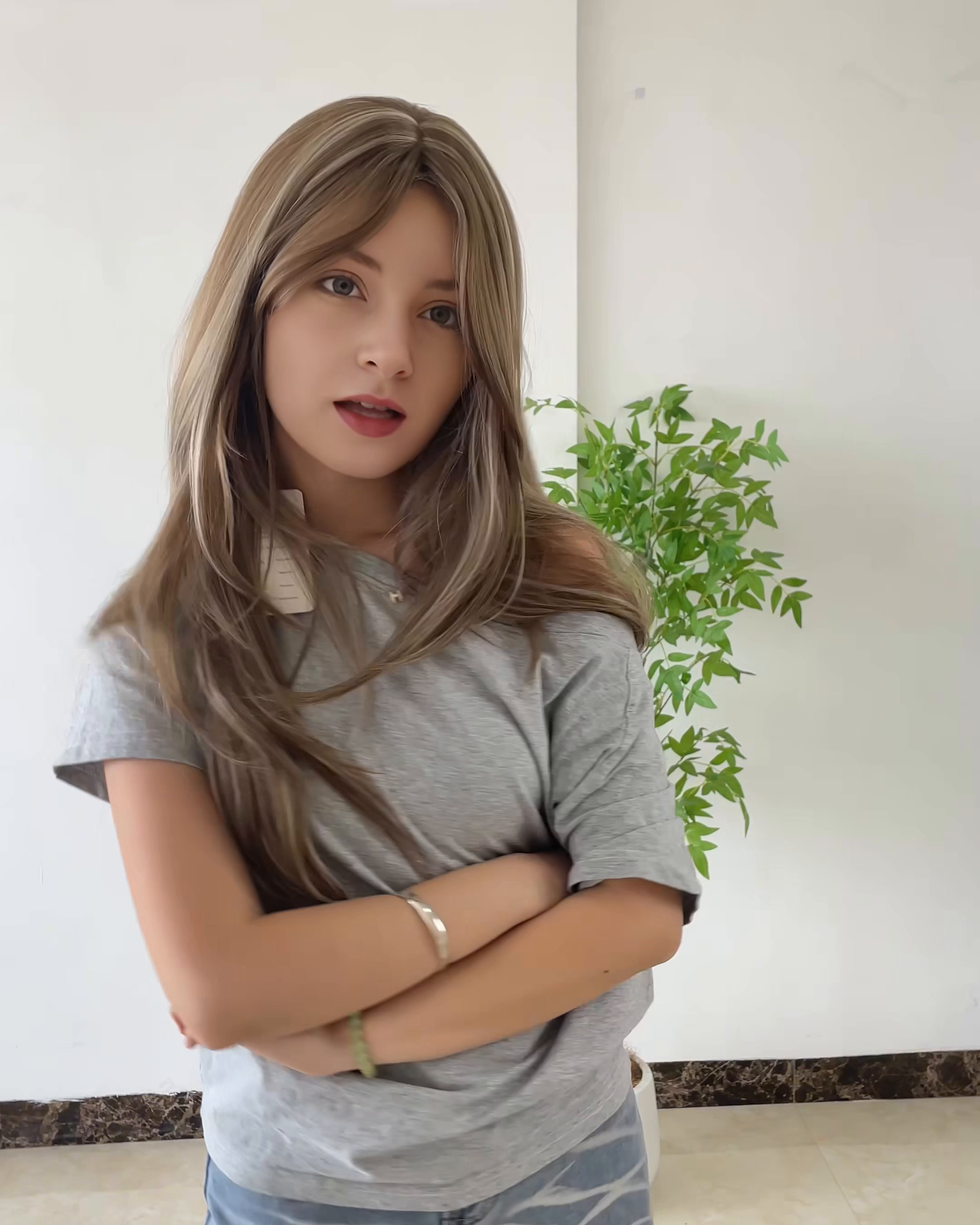 Light Brown Layered Wavy Wig