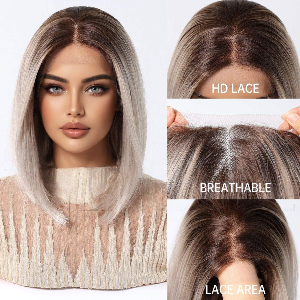 Lucy | Blonde Long Straight HD Lace Frontal Wig (Hand-Tied)
