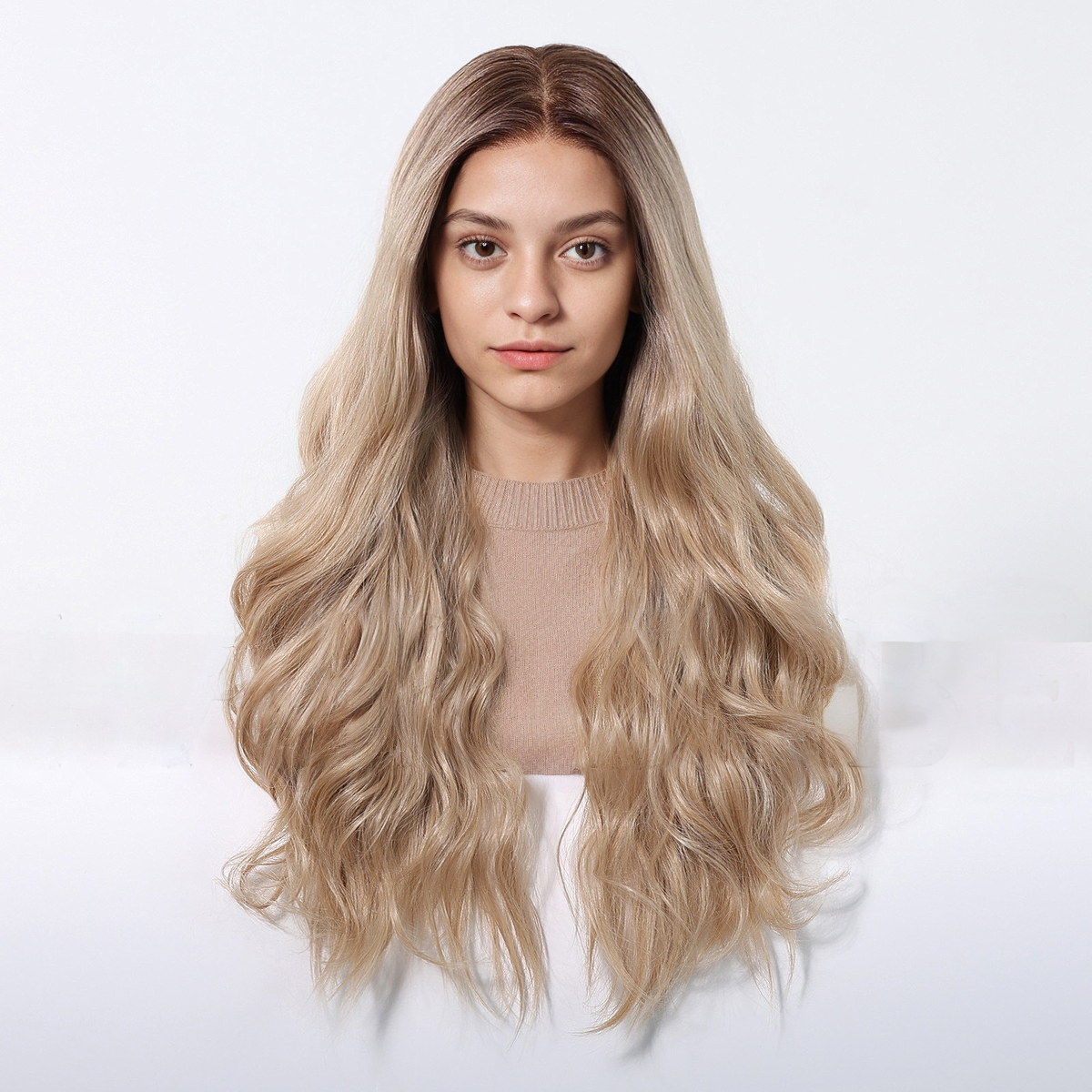 Body Wave HD Lace Front Wig - Ombre Blonde, 100% Hand-Tied Mono Top, 26 Inch (66cm)