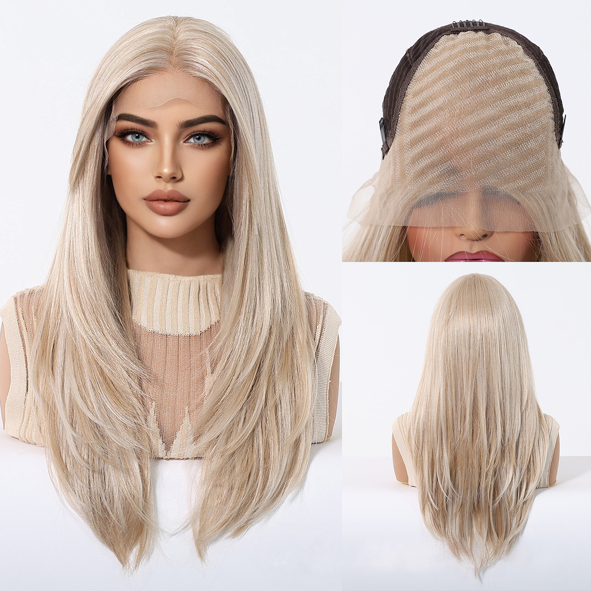 Eliza | Cream Medium 13*6 HD Lace Frontal Wig (Hand-Tied)