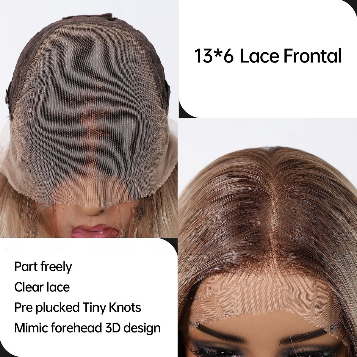 Body Wave HD Lace Front Wig - Ombre Blonde, 100% Hand-Tied Mono Top, 26 Inch (66cm)