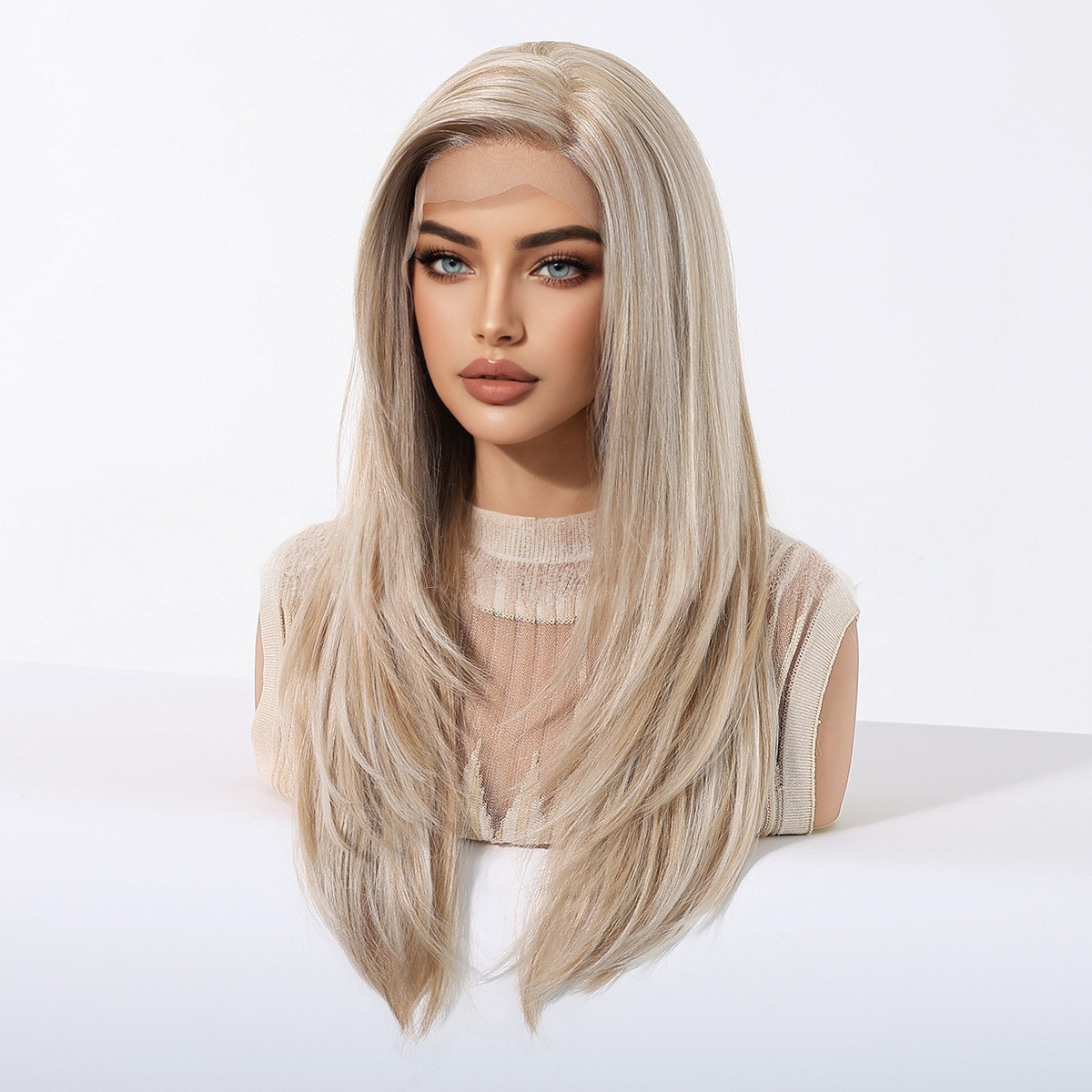 Eliza | Cream Medium 13*6 HD Lace Frontal Wig (Hand-Tied)