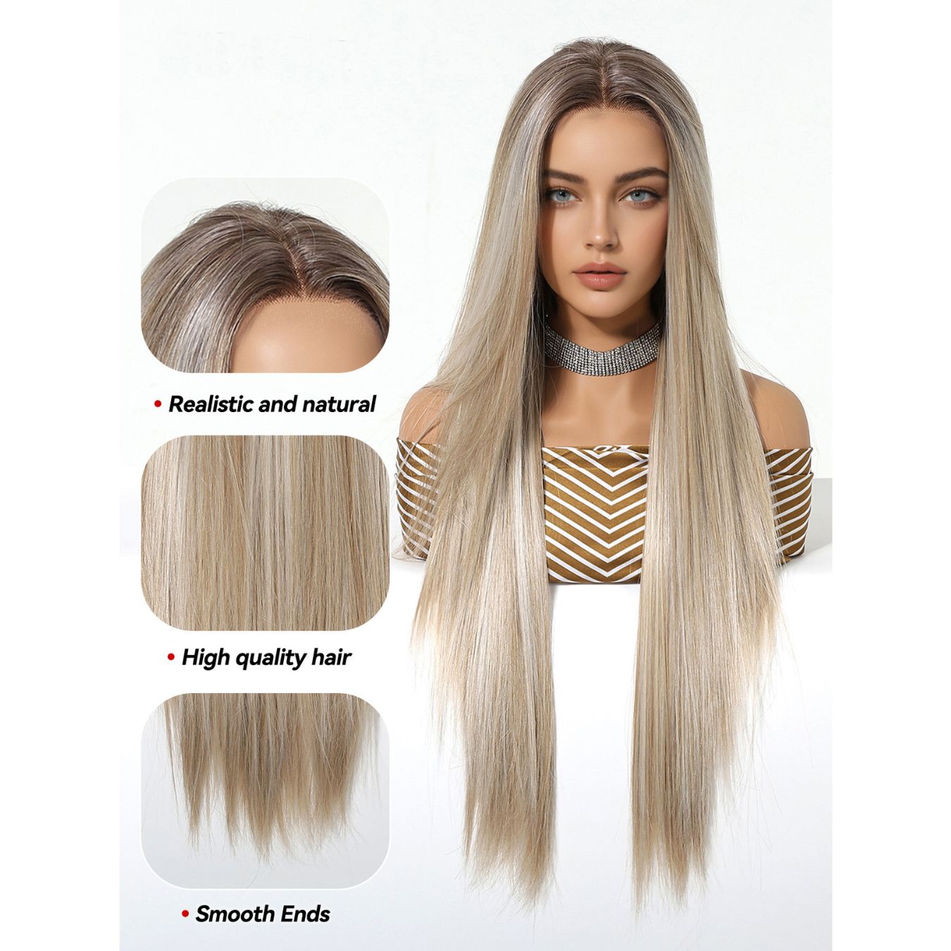 Chloe | Blonde Long Straight 13*6 HD Lace Frontal Wig (Hand-Tied)