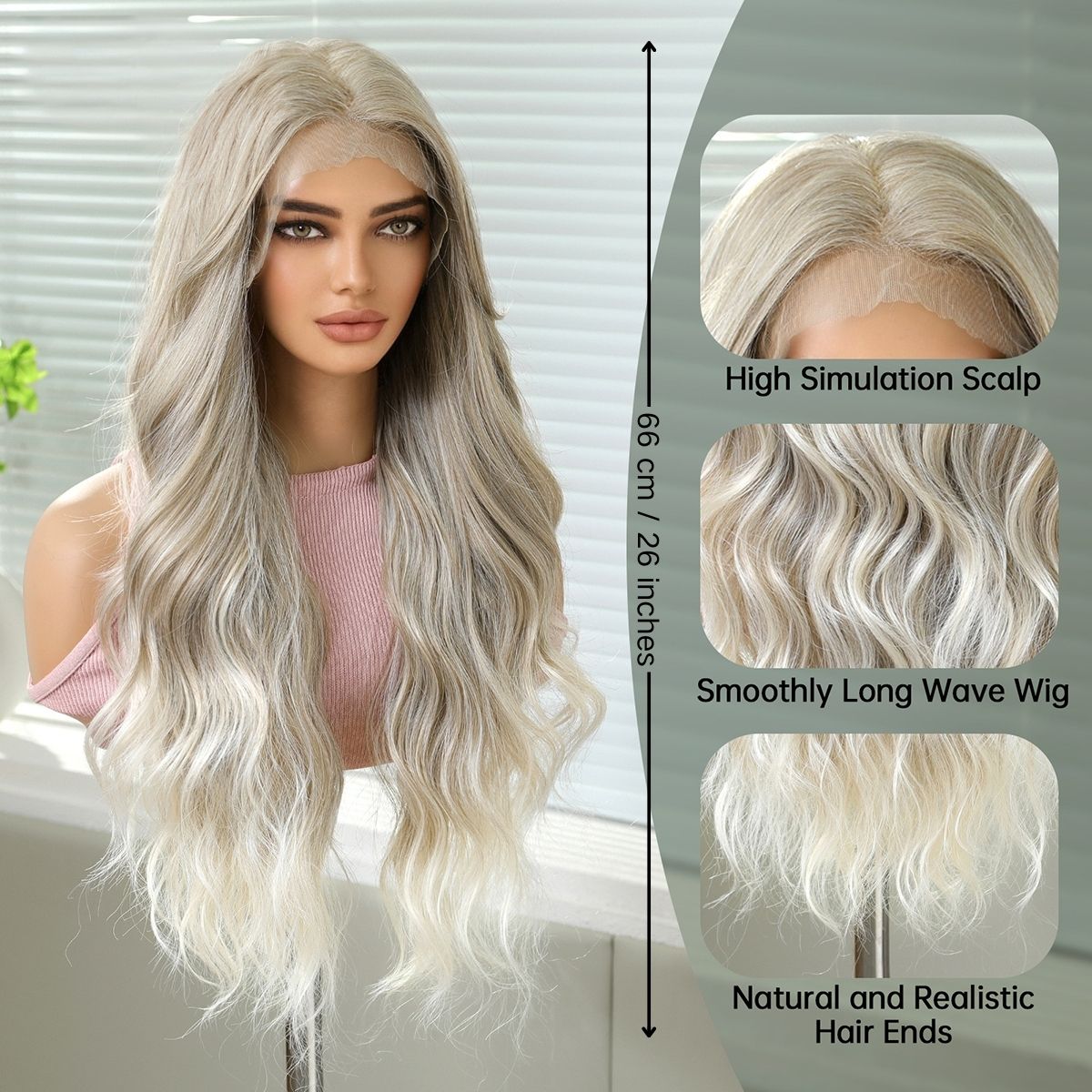 Robyn | Ombré Blonde Long Wavy 13*6 HD Lace Frontal Wig (Hand-Tied)