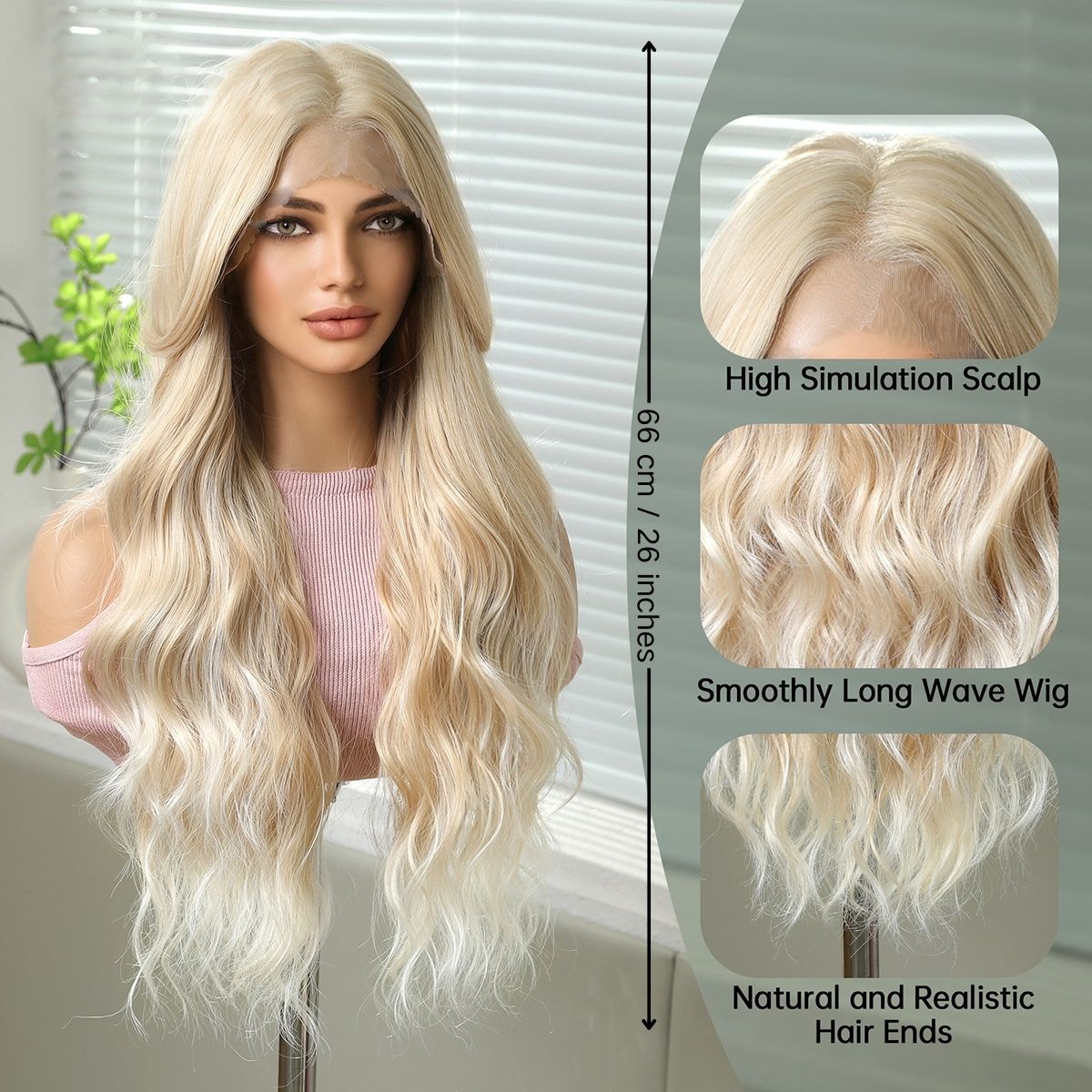 Bella | Blonde Long Wavy 13*6 HD Lace Frontal Wig (Hand-Tied)