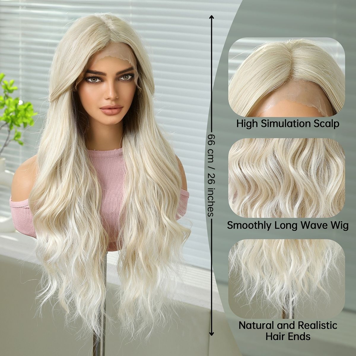 Molly | Long Wavy 13*6 HD Lace Frontal Wig (Hand-Tied) 26