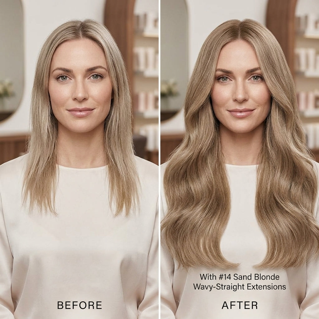 14 Sand Blonde Halo Human Hair Extension