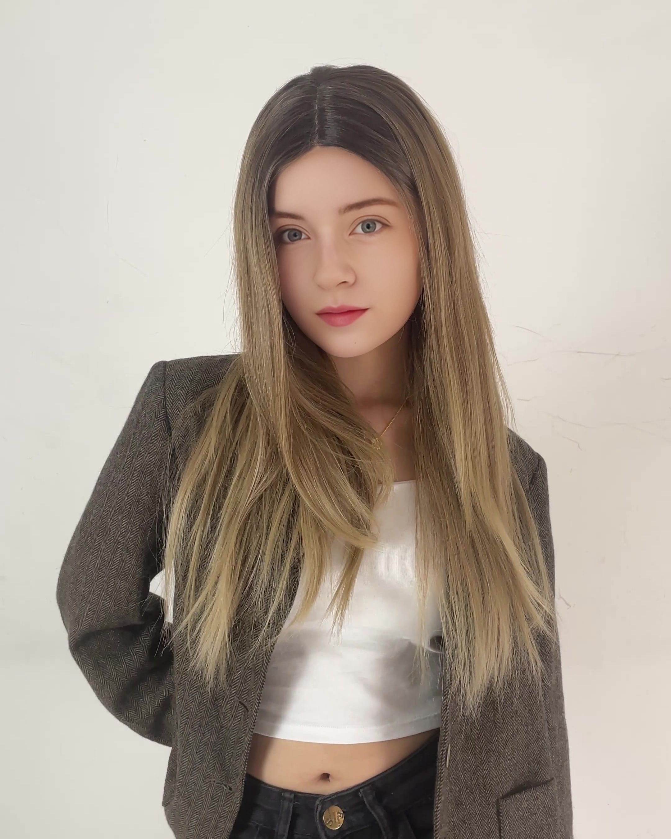 Elena – Rooted Ash Blonde Essential T-Part Lace Wig