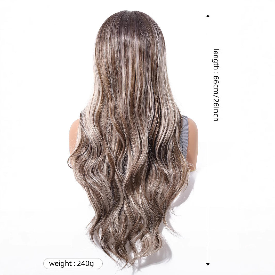 Ella | Ombré Grey Long Wavy 13*6 HD Lace Frontal Wig (Hand-Tied)
