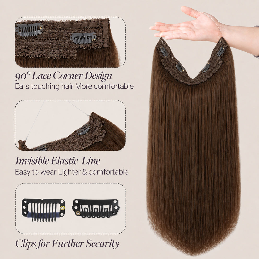 Invisible Halo Extensions, Chestnut Brown #6