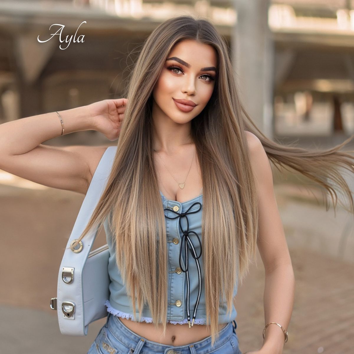 Ayla | Brown Long Straight 13*6 HD Lace Frontal Wig (Hand-Tied)