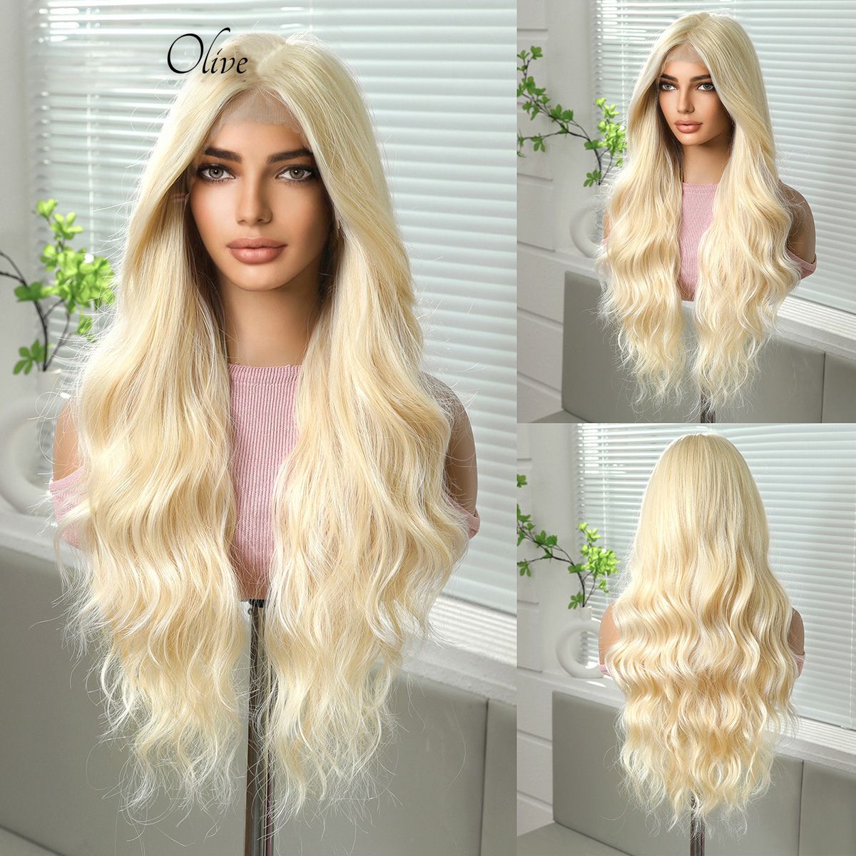 Olive Sun-Kissed Honey Blonde Wig – 26” Soft Waves, HD Lace Front, No Glue Needed