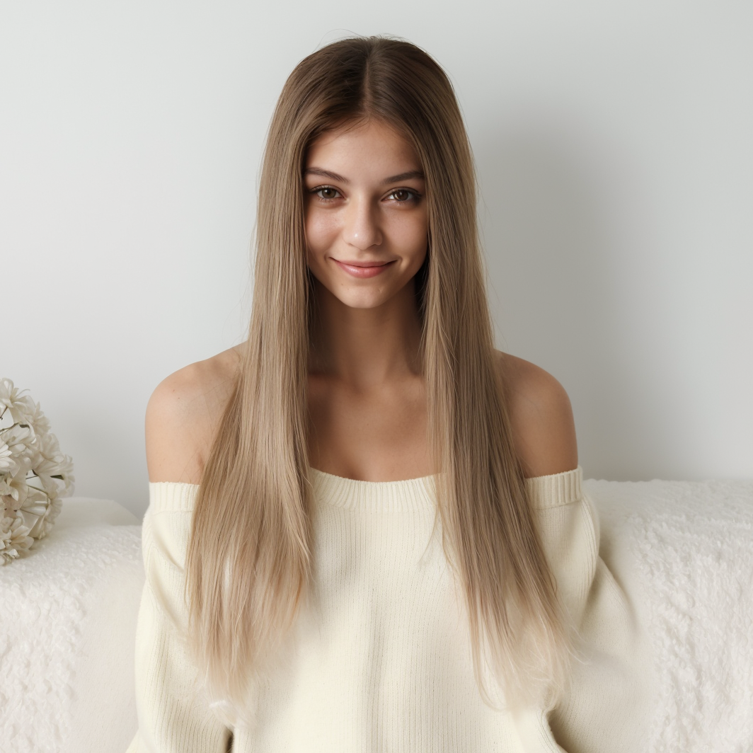 Straight HD Lace Front Wig - Brown, Beginner-Friendly, 26 Inch (65cm)