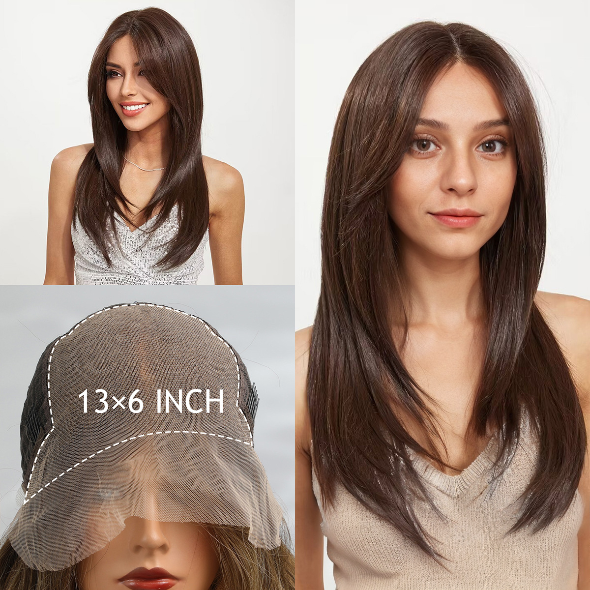 Loose Wave HD Lace Front Wig - Brown, 100% Hand-Tied Mono Top, 26 Inch (65cm)