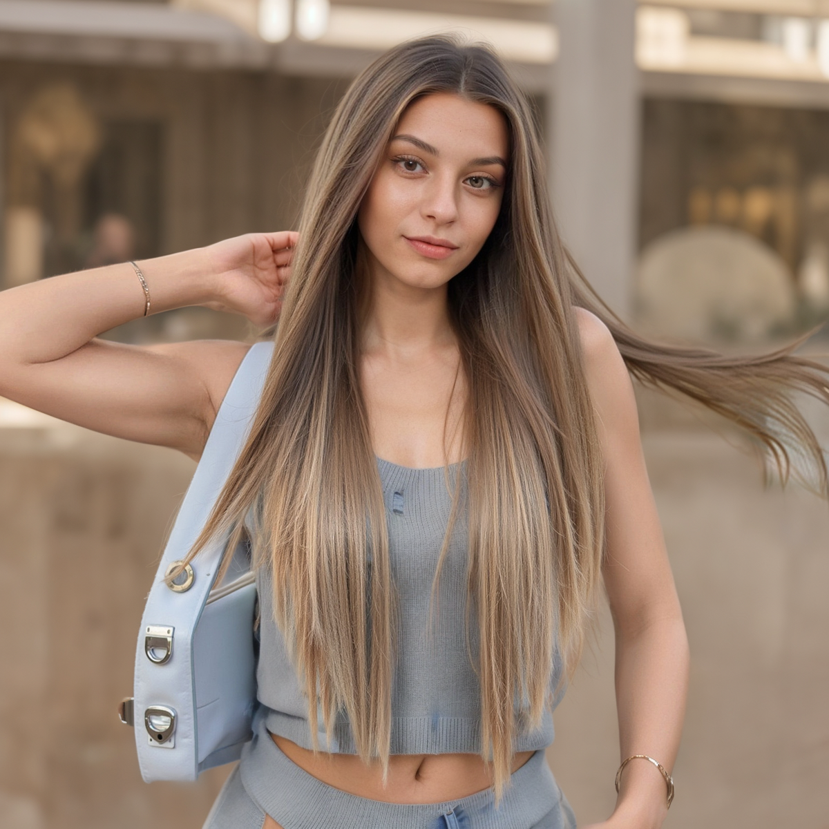 Straight HD Lace Front Wig - Ombre Brown, Beginner-Friendly, 26 Inch (66cm)