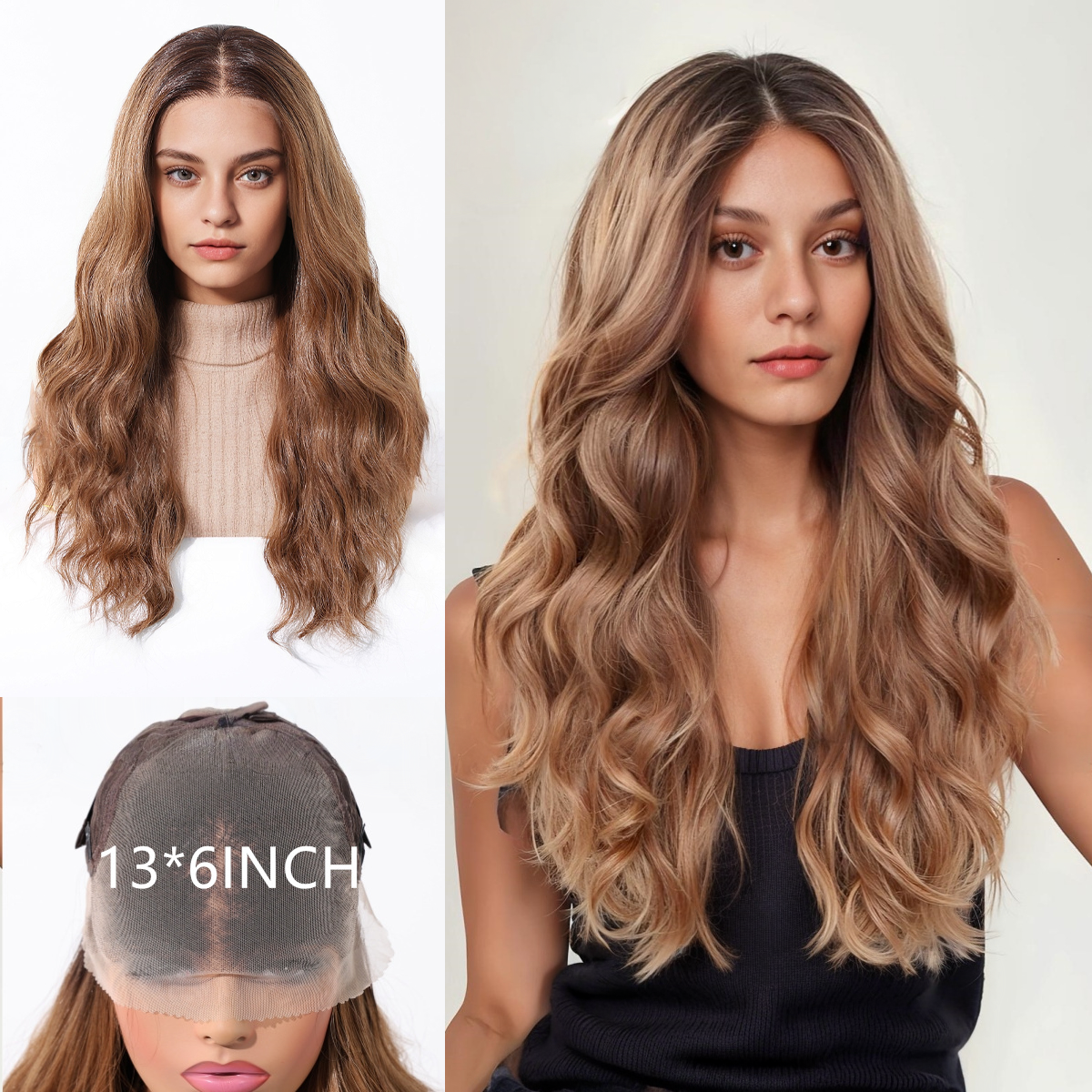 Body Wave HD Lace Front Wig - Ombre Copper, Beginner-Friendly, 22 Inch (56cm)