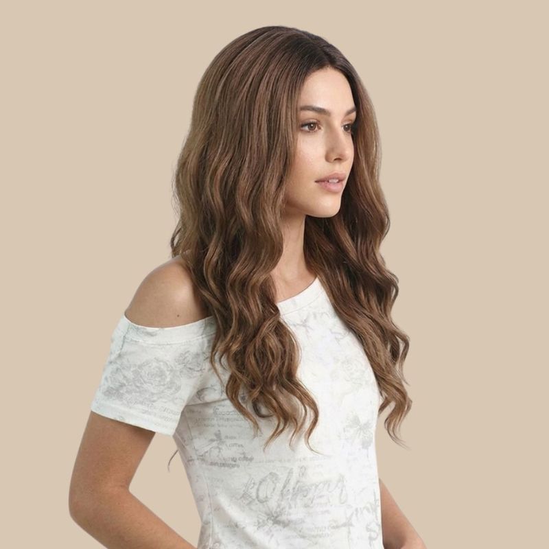 Emily | Ingwerfarbene lange Wellen-13*6 HD Front-Lace-Frontal-Perücke (Handgestrickt)