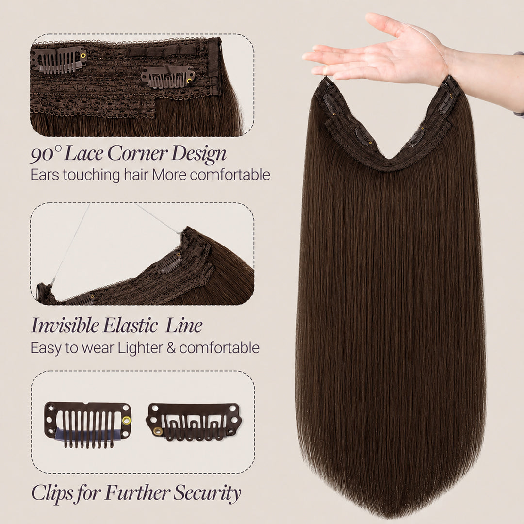 Invisible Halo Extensions, Chocolate Brown #4