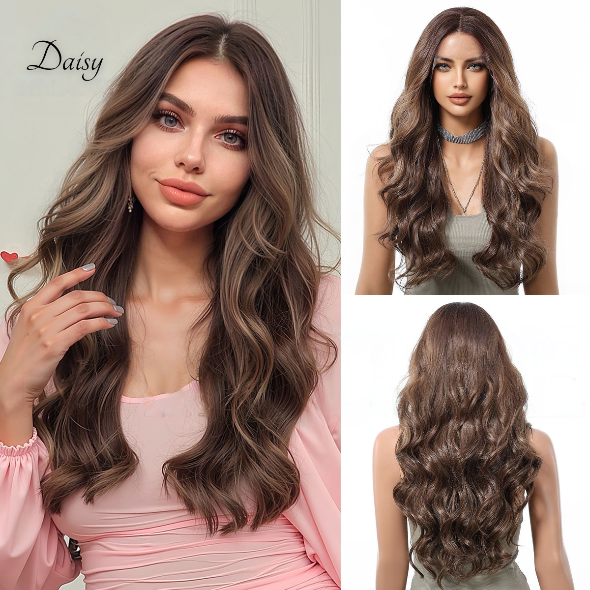 Daisy | Brown Long 13*6 HD Lace Frontal Wig (Hand-Tied)