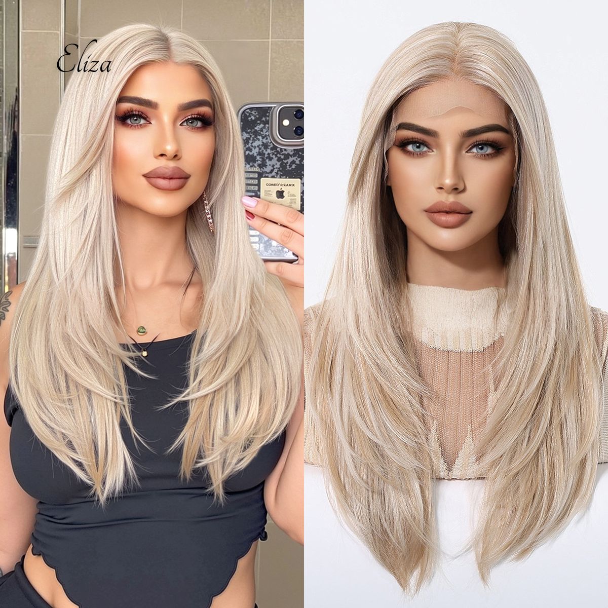 Eliza | Cream Medium 13*6 HD Lace Frontal Wig (Hand-Tied)
