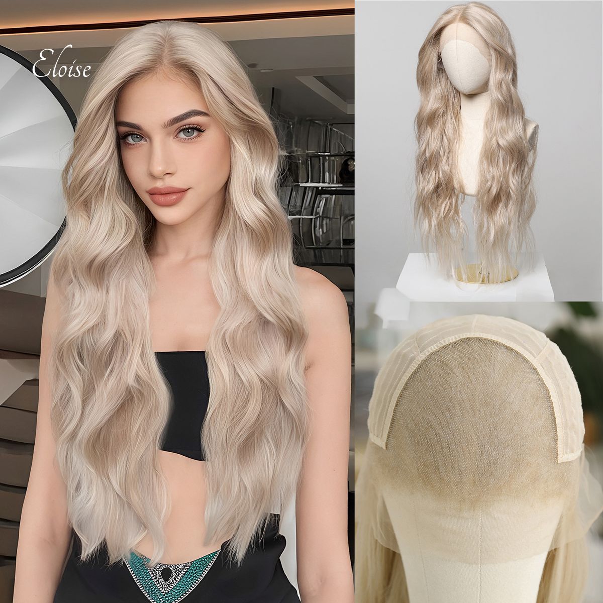 Eloise | Blonde Long Wavy 13*6 HD Lace Frontal Wig (Hand-Tied)