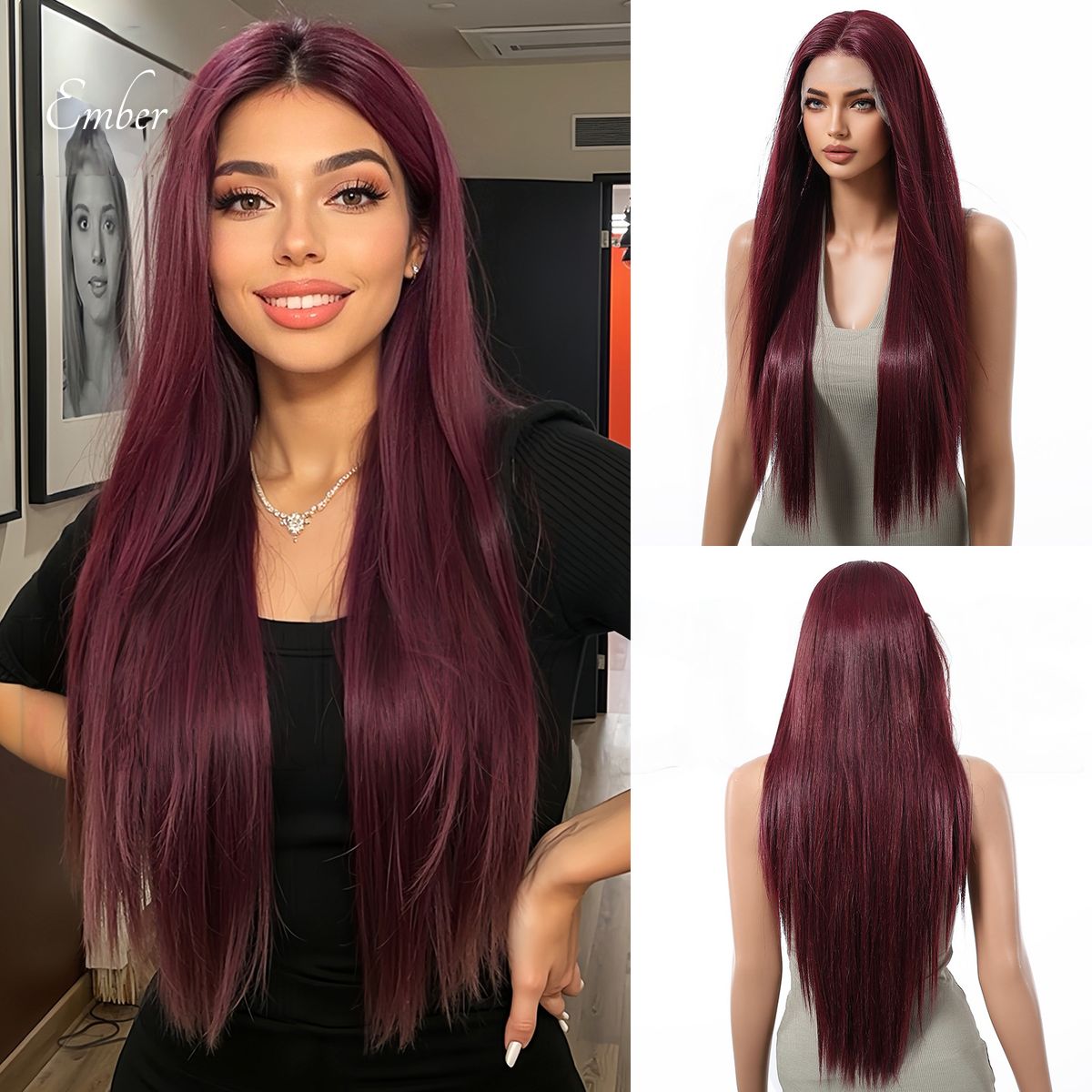 Ember | Red Long Straight 13*6 HD Lace Front Wig (Hand-Tied)