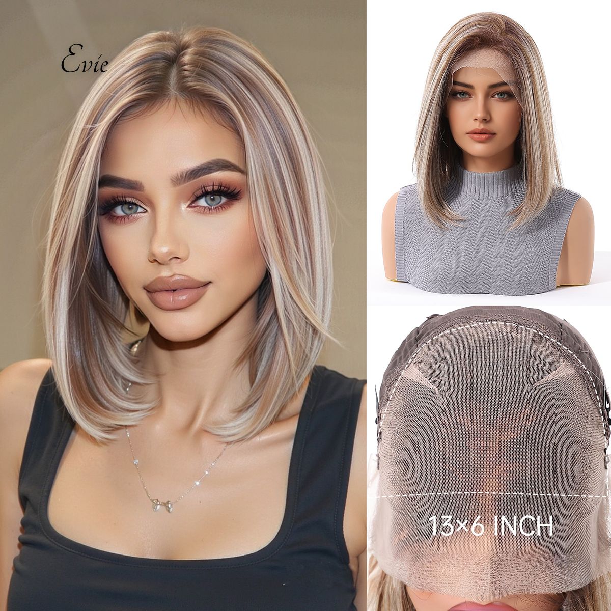 Evie | Blonde Short 13*6 HD Lace Frontal Wig (Hand-Tied)