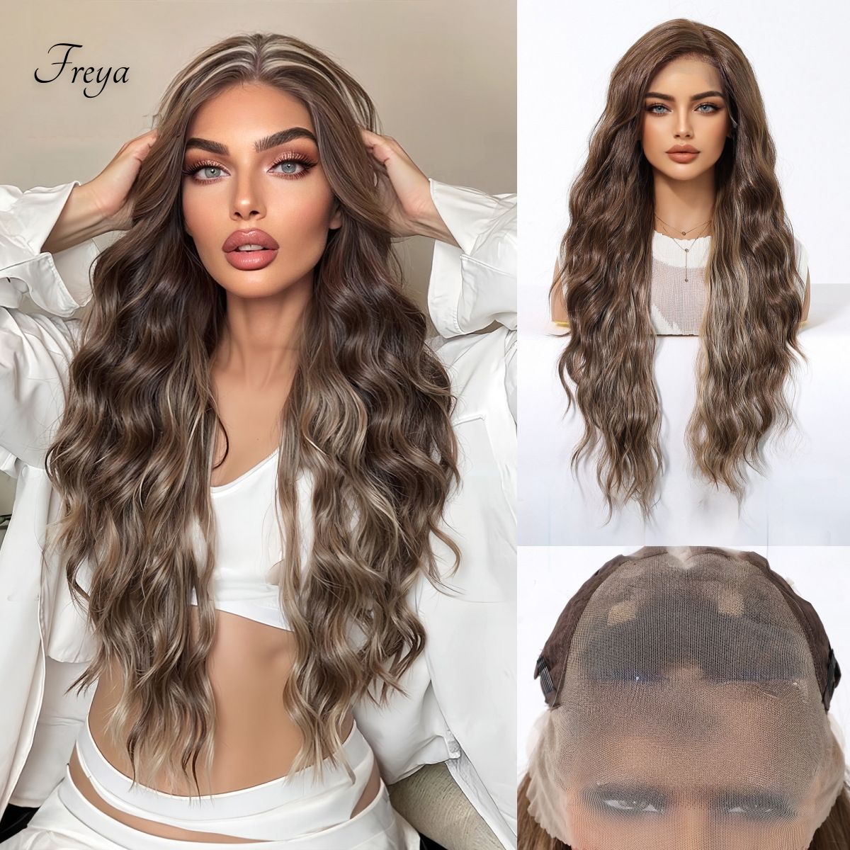 Freya | Ombré Brown Wavy 13*6 HD Lace Front Wig (Hand-Tied)