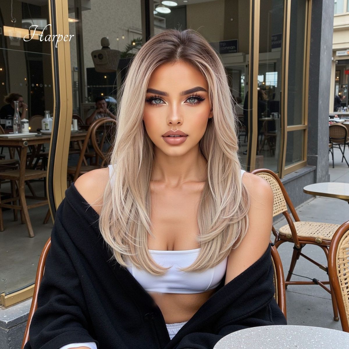 Harper | Blonde Medium 13*6 HD Lace Frontal Wig (Hand-Tied)