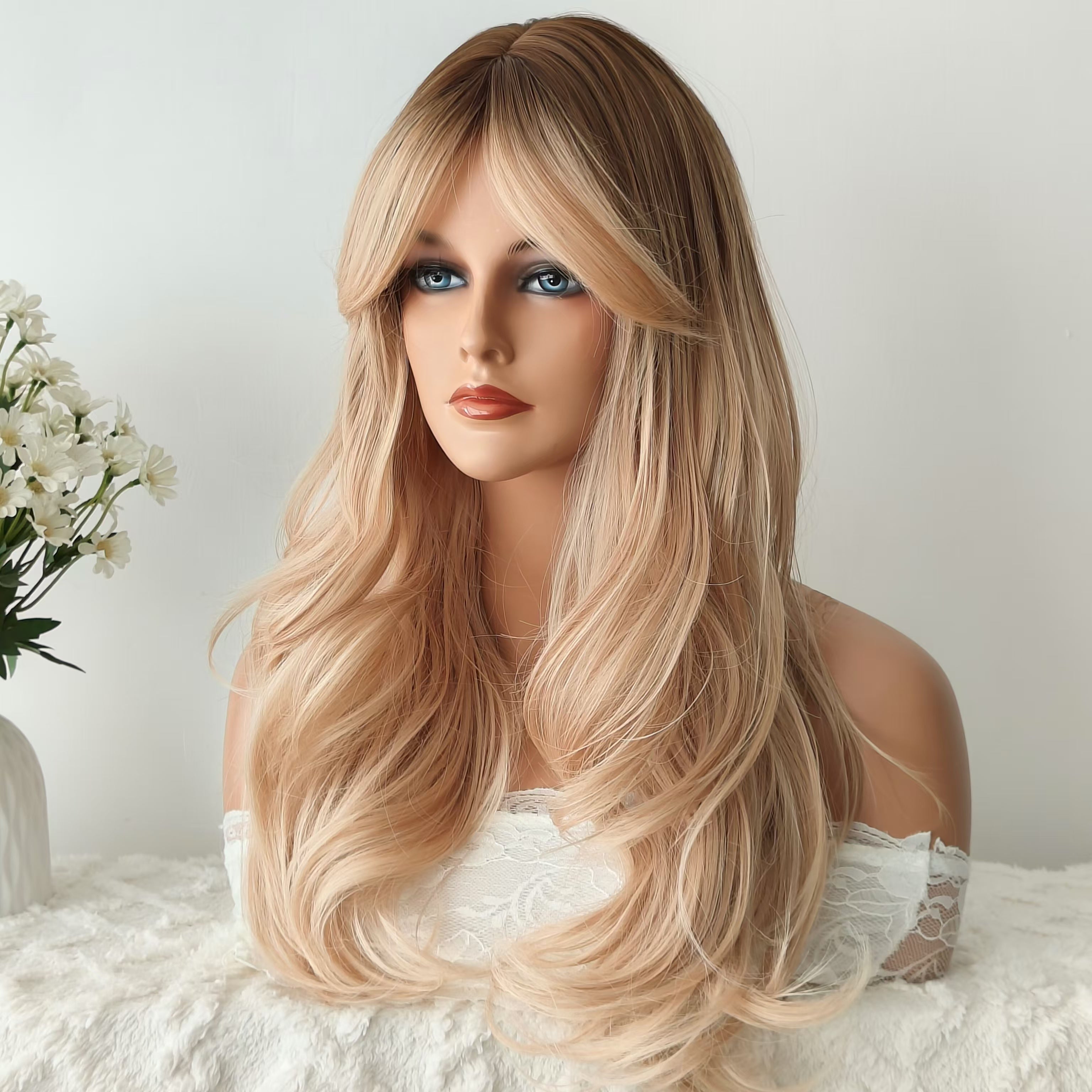 Blonde Long Wig with Bangs
