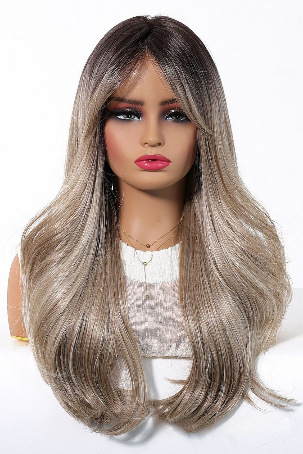 Elena — 24" Rooted Ash Blonde | Mono Top Natural Part Lace Front Wig