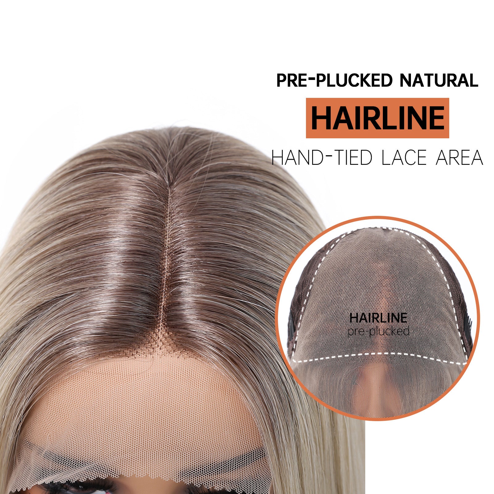 Maya 30” Straight HD Lace Front Wig - Ombre Ash Blonde, 100% Hand-Tied Mono Top