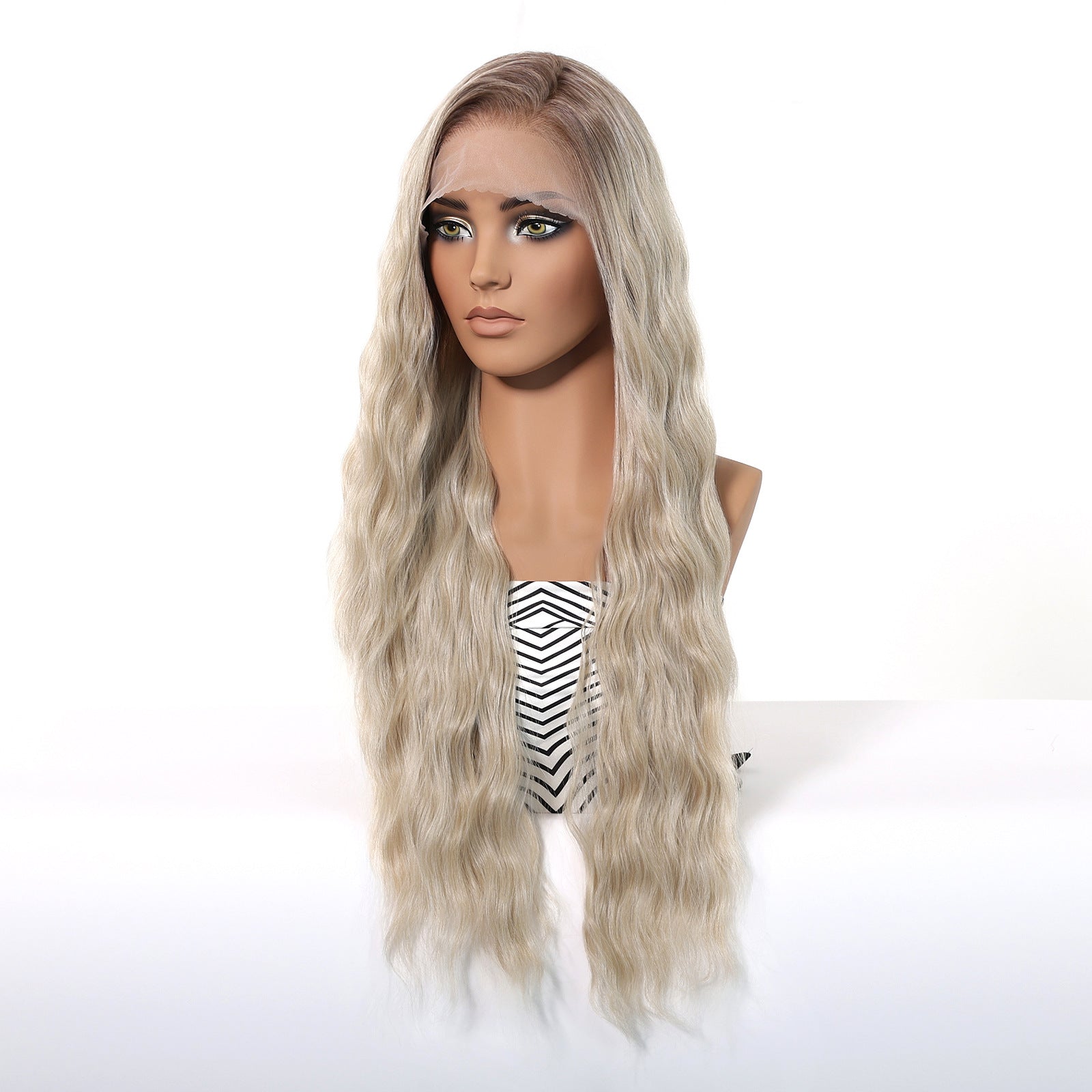 Lilah 30” Loose Wave HD Lace Front Wig - Ash Blonde, Hand-Tied Monofilament Top