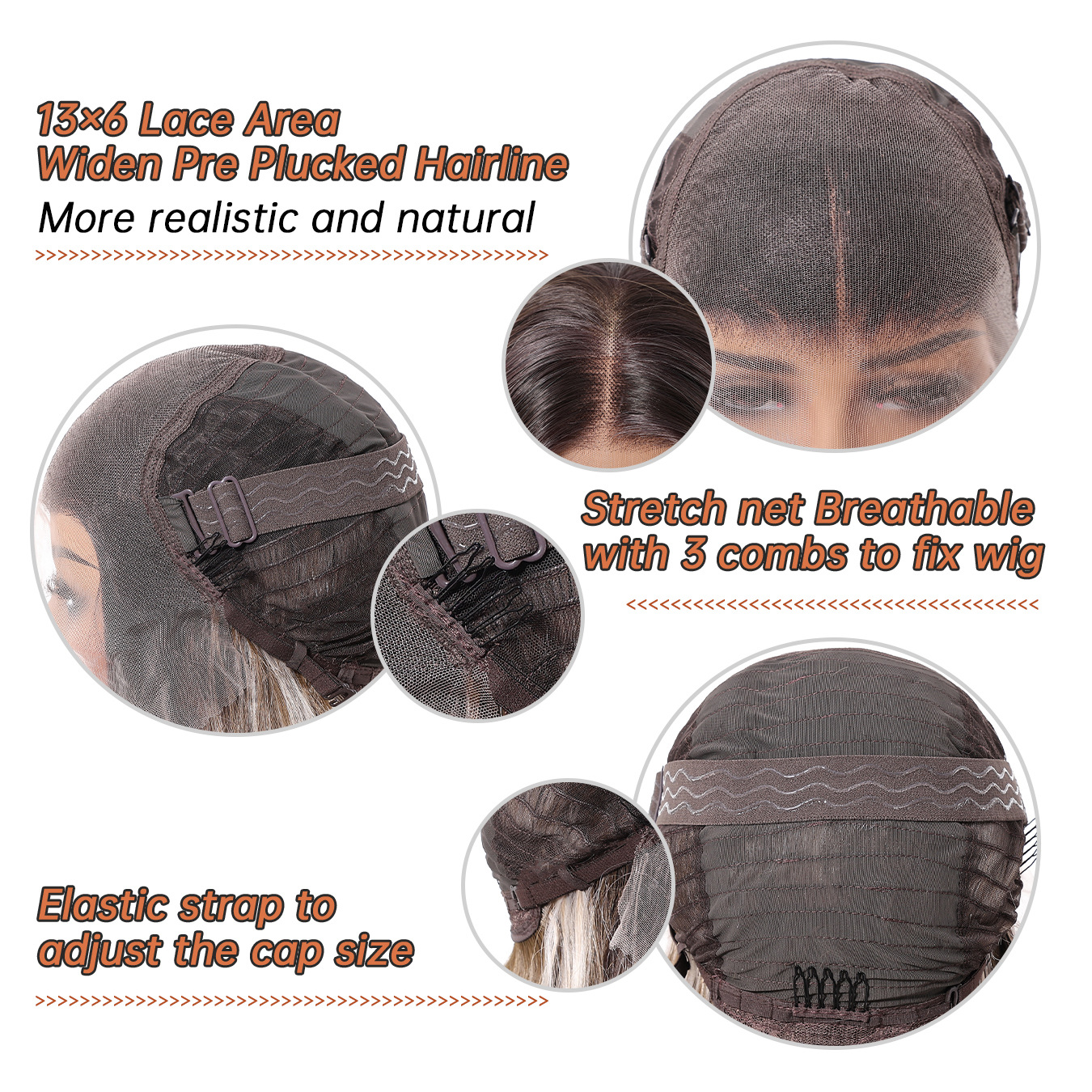 Ella 26” Body Wave HD Lace Front Wig - Ash Grey with White Blonde Highlights, Beginner-Friendly