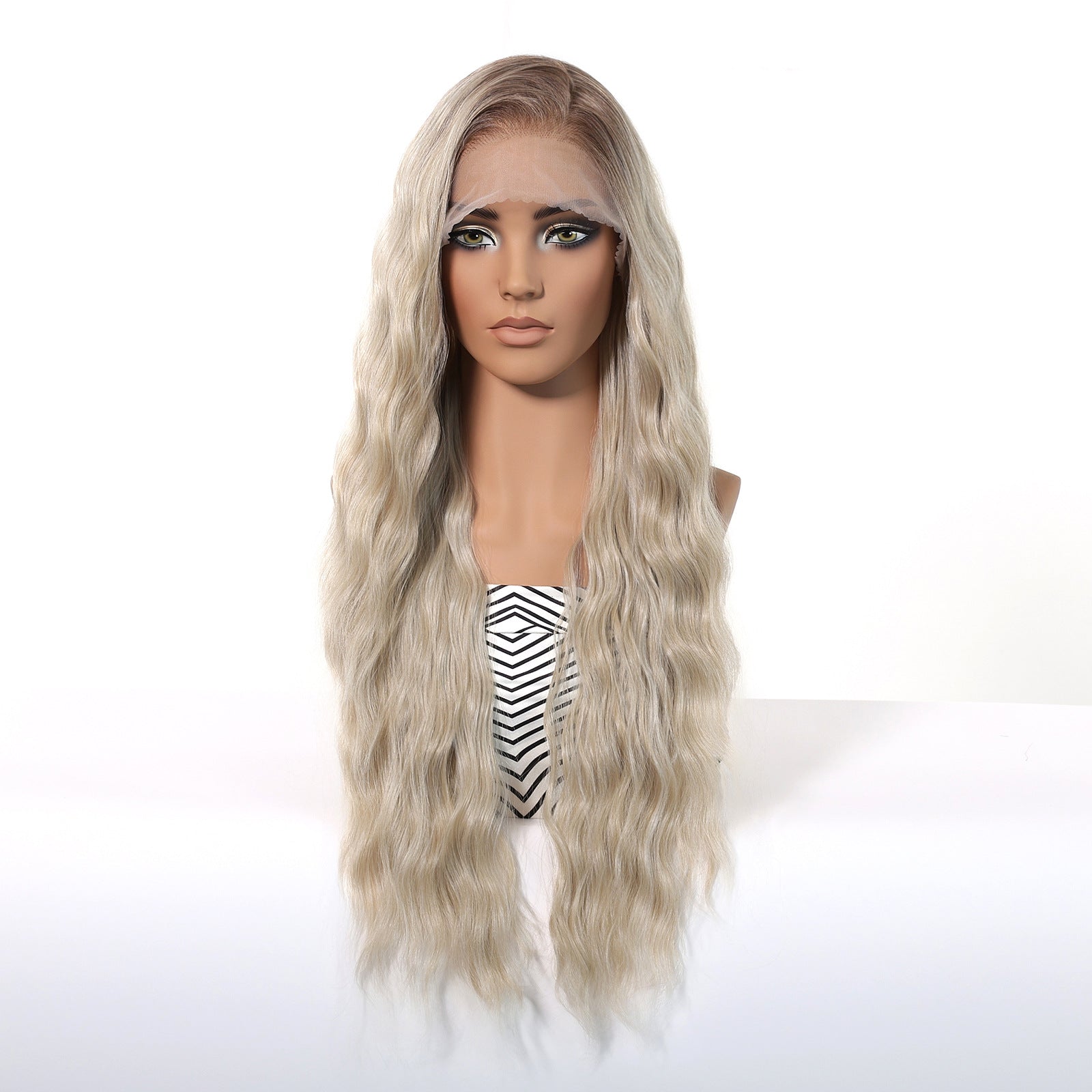 Lilah 30” Loose Wave HD Lace Front Wig - Ash Blonde, Hand-Tied Monofilament Top
