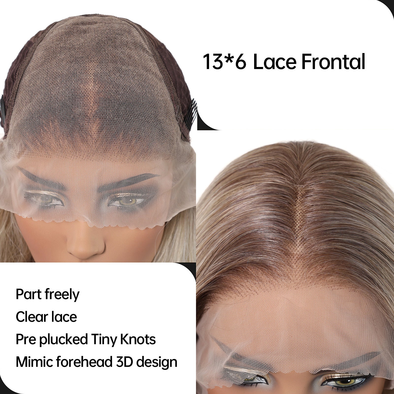 Lilah 30” Loose Wave HD Lace Front Wig - Ash Blonde, Hand-Tied Monofilament Top